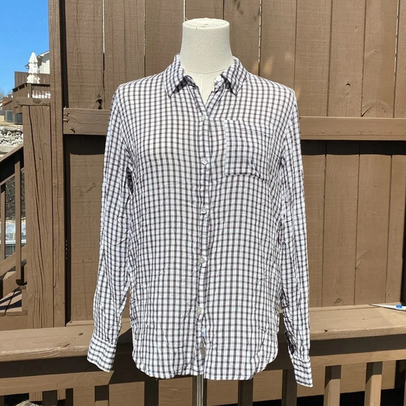 Rails Josephine black gingham button down blouse size M - Picture 3 of 12